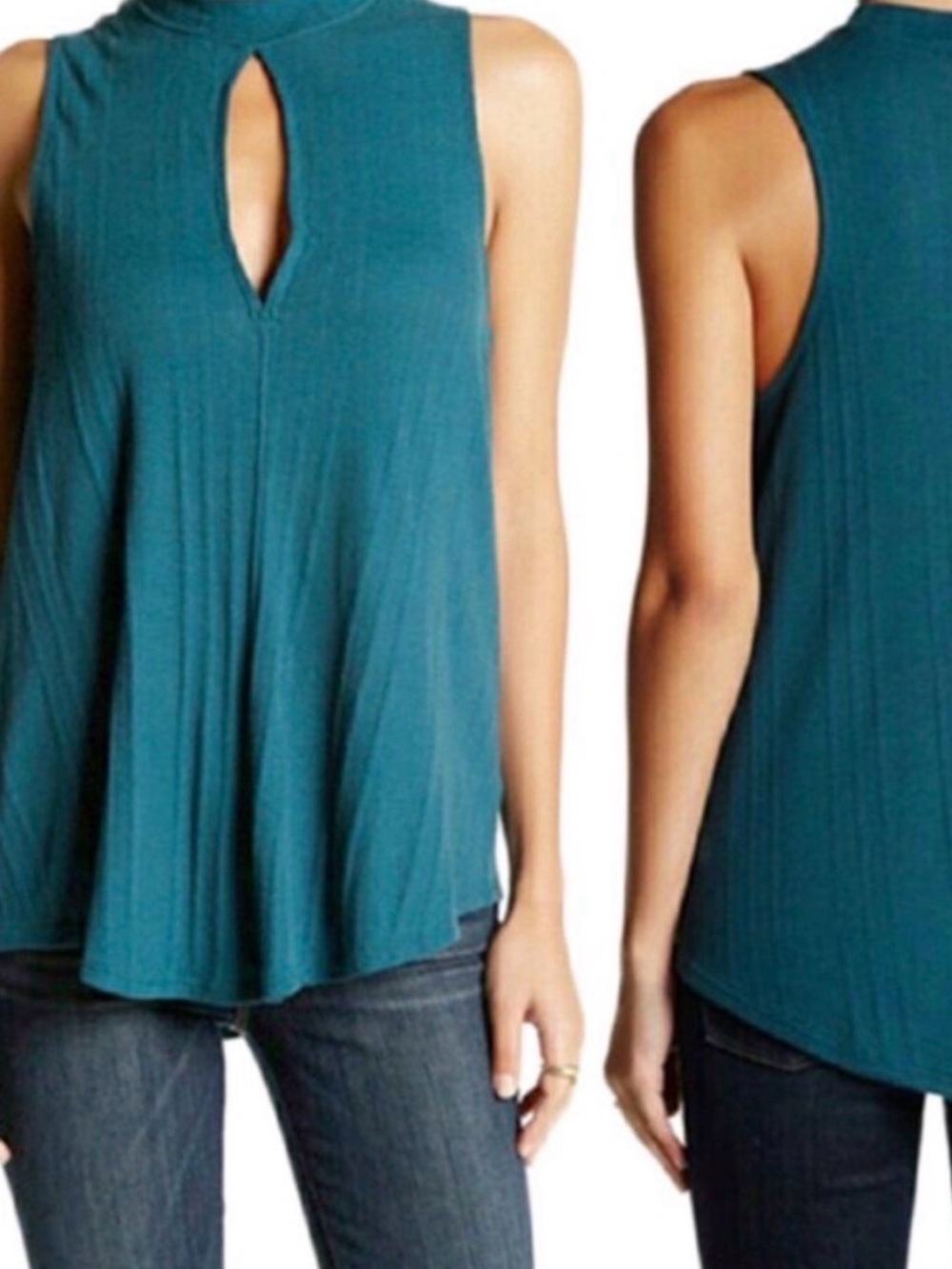 Free People Faye Ribbed Tank Top Medium